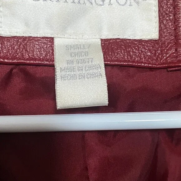 Worthington Red Wine Maroon Pleather Jacket Size Small - Picture 5 of 5
